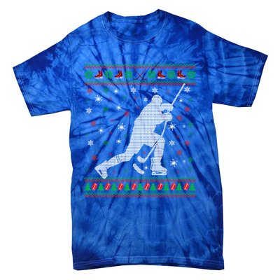 Funny Ugly Ice Hockey Christmas Tree Snowflakes Xmas Gift Tie-Dye T-Shirt