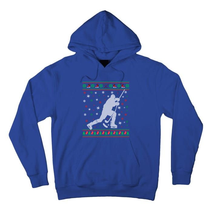 Funny Ugly Ice Hockey Christmas Tree Snowflakes Xmas Gift Tall Hoodie