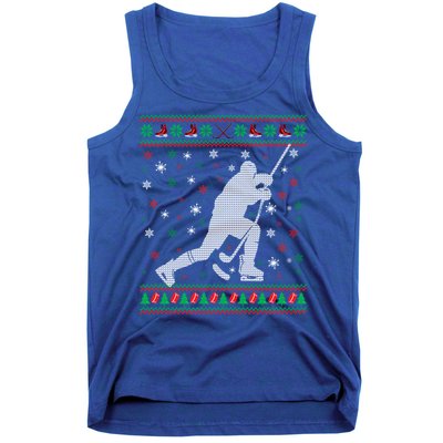 Funny Ugly Ice Hockey Christmas Tree Snowflakes Xmas Gift Tank Top