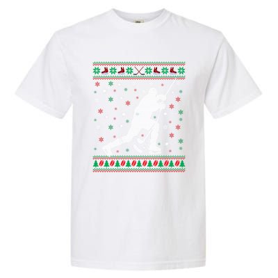 Funny Ugly Ice Hockey Christmas Tree Snowflakes Xmas Gift Garment-Dyed Heavyweight T-Shirt