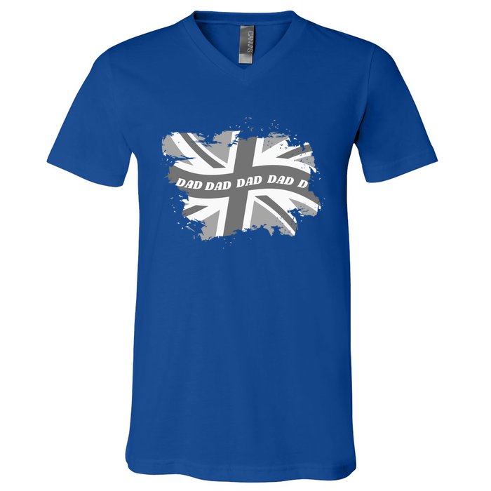 Fashionable Union Jack Matching Clothes Cool Dad Great Gift V-Neck T-Shirt