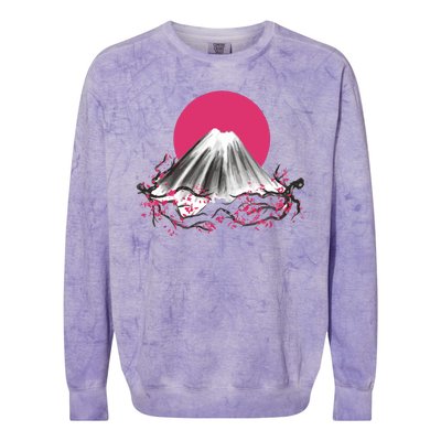 Fuji Mountain Japanese Nature Colorblast Crewneck Sweatshirt