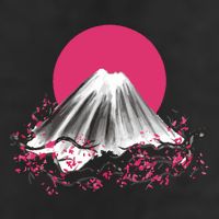 Fuji Mountain Japanese Nature 7 Panel Mesh Trucker Snapback Hat