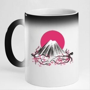 Fuji Mountain Japanese Nature 11oz Black Color Changing Mug