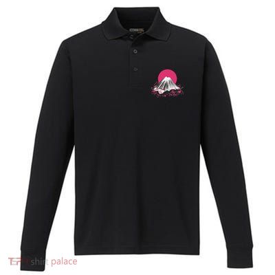Fuji Mountain Japanese Nature Performance Long Sleeve Polo