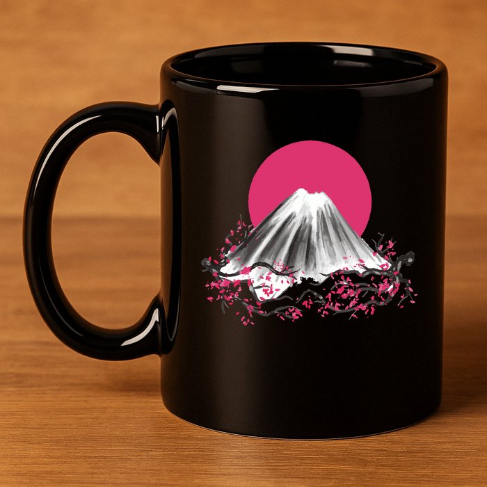 Fuji Mountain Japanese Nature 11oz C Handle Ceramic Mug