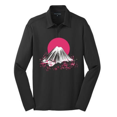 Fuji Mountain Japanese Nature Silk Touch Performance Long Sleeve Polo