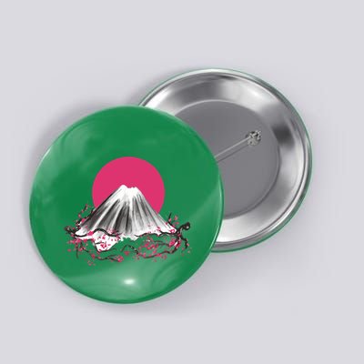 Fuji Mountain Japanese Nature Button