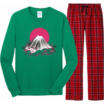 Fuji Mountain Japanese Nature Long Sleeve Pajama Set