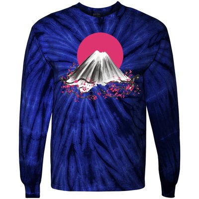 Fuji Mountain Japanese Nature Tie-Dye Long Sleeve Shirt