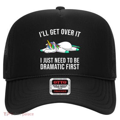 Funny Unicorn Lover Gift Cute Drama Queen Gift High Crown Mesh Back Trucker Hat