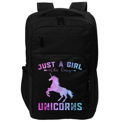 Funny Unicorns Lover Just A Who Loves Unicorns Great Gift Impact Tech Backpack