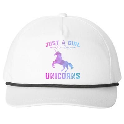 Funny Unicorns Lover Just A Who Loves Unicorns Great Gift Snapback Five-Panel Rope Hat