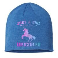 Funny Unicorns Lover Just A Who Loves Unicorns Great Gift Sustainable Beanie