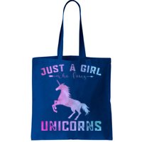 Funny Unicorns Lover Just A Who Loves Unicorns Great Gift Tote Bag