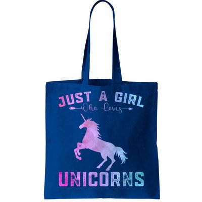 Funny Unicorns Lover Just A Who Loves Unicorns Great Gift Tote Bag