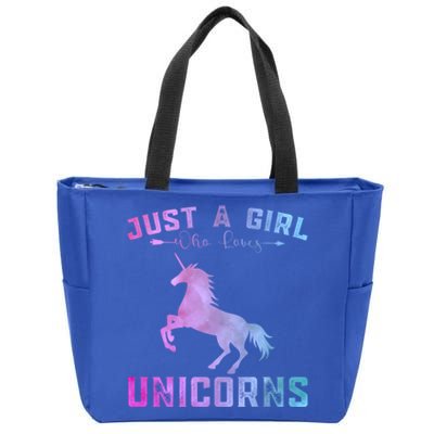 Funny Unicorns Lover Just A Who Loves Unicorns Great Gift Zip Tote Bag