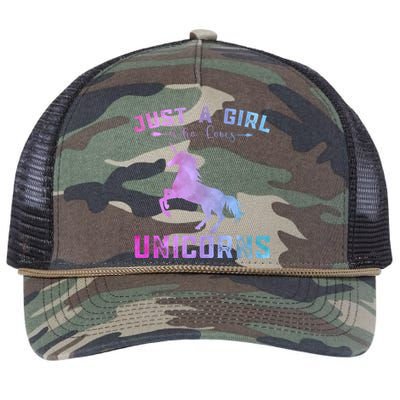 Funny Unicorns Lover Just A Who Loves Unicorns Great Gift Retro Rope Trucker Hat Cap