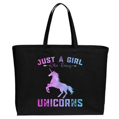 Funny Unicorns Lover Just A Who Loves Unicorns Great Gift Cotton Canvas Jumbo Tote