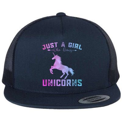 Funny Unicorns Lover Just A Who Loves Unicorns Great Gift Flat Bill Trucker Hat