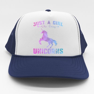 Funny Unicorns Lover Just A Who Loves Unicorns Great Gift Trucker Hat