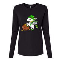 Funny Unicorn Leprechaun Hat St Patricks Day Gifts Girl Womens Cotton Relaxed Long Sleeve T-Shirt