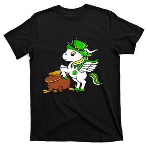 Funny Unicorn Leprechaun Hat St Patricks Day Gifts Girl T-Shirt