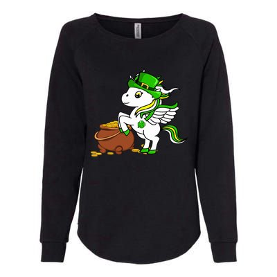 Funny Unicorn Leprechaun Hat St Patricks Day Gifts Girl Womens California Wash Sweatshirt