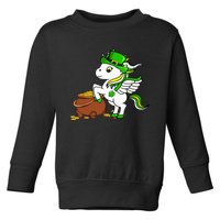 Funny Unicorn Leprechaun Hat St Patricks Day Gifts Girl Toddler Sweatshirt