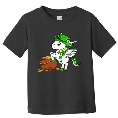 Funny Unicorn Leprechaun Hat St Patricks Day Gifts Girl Toddler T-Shirt