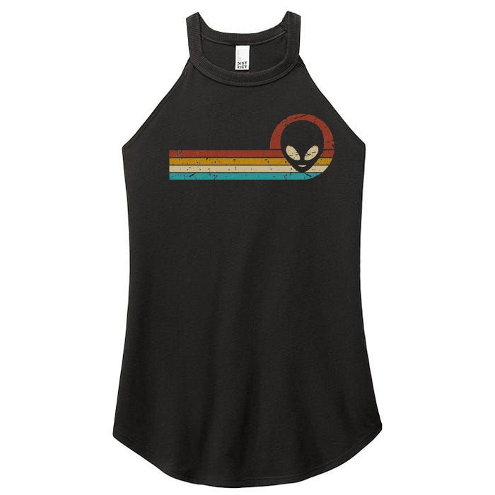 Funny Ufo Lover Retro Style Vintage Alien Space Women's Perfect Tri Rocker Tank