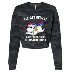 Funny Unicorn Lover Gift Cute Drama Queen Cute Gift Cropped Pullover Crew