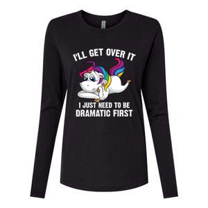 Funny Unicorn Lover Gift Cute Drama Queen Cute Gift Womens Cotton Relaxed Long Sleeve T-Shirt