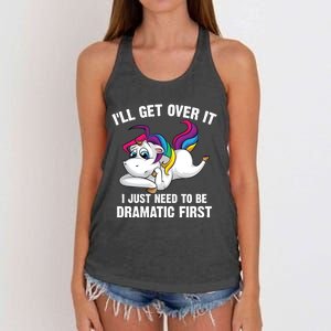 Funny Unicorn Lover Gift Cute Drama Queen Cute Gift Women's Knotted Racerback Tank