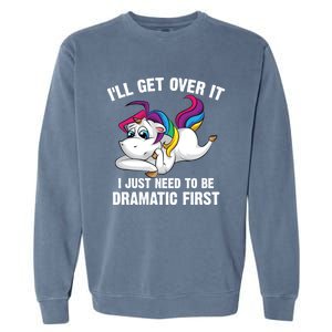 Funny Unicorn Lover Gift Cute Drama Queen Cute Gift Garment-Dyed Sweatshirt