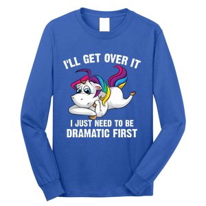 Funny Unicorn Lover Gift Cute Drama Queen Cute Gift Long Sleeve Shirt