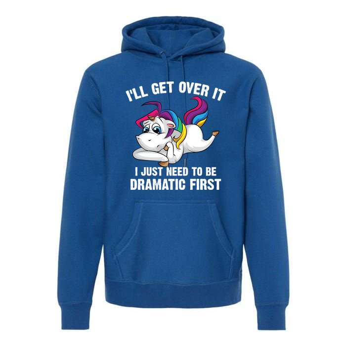 Funny Unicorn Lover Gift Cute Drama Queen Cute Gift Premium Hoodie