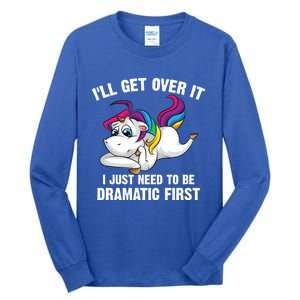 Funny Unicorn Lover Gift Cute Drama Queen Cute Gift Tall Long Sleeve T-Shirt