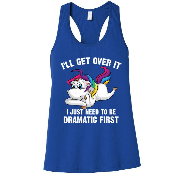 Funny Unicorn Lover Gift Cute Drama Queen Cute Gift Women's Racerback Tank