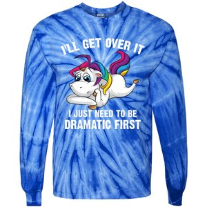 Funny Unicorn Lover Gift Cute Drama Queen Cute Gift Tie-Dye Long Sleeve Shirt