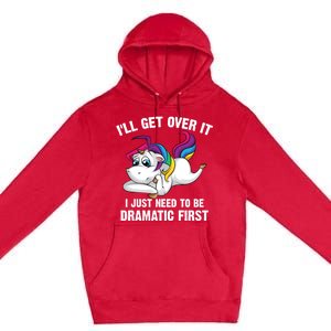 Funny Unicorn Lover Gift Cute Drama Queen Cute Gift Premium Pullover Hoodie