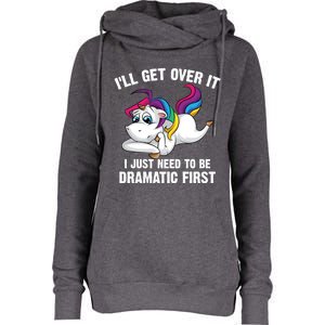 Funny Unicorn Lover Gift Cute Drama Queen Cute Gift Womens Funnel Neck Pullover Hood