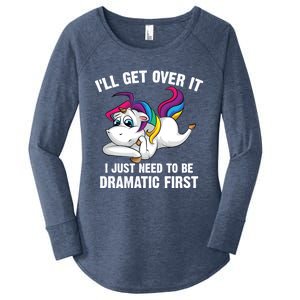 Funny Unicorn Lover Gift Cute Drama Queen Cute Gift Women's Perfect Tri Tunic Long Sleeve Shirt