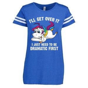 Funny Unicorn Lover Gift Cute Drama Queen Cute Gift Enza Ladies Jersey Football T-Shirt