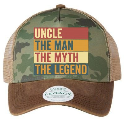 Funny Uncle Legend Saying  Legacy Tie Dye Trucker Hat