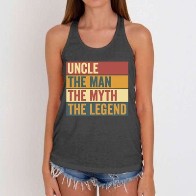 Funny Uncle Legend Saying  Women's Knotted Racerback Tank