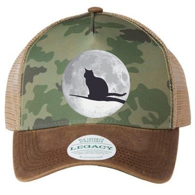 Full Moon Cat Silhouette Halloween Legacy Tie Dye Trucker Hat