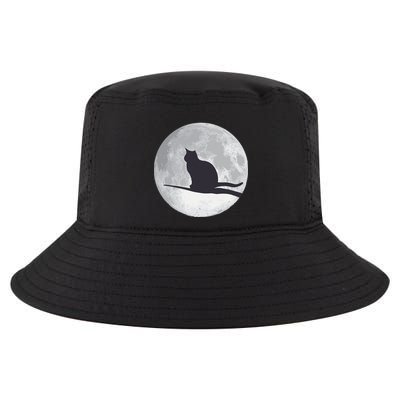 Full Moon Cat Silhouette Halloween Cool Comfort Performance Bucket Hat