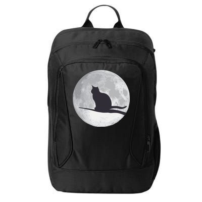 Full Moon Cat Silhouette Halloween City Backpack