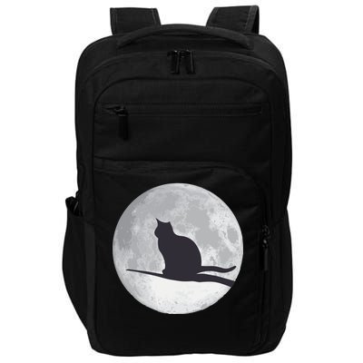 Full Moon Cat Silhouette Halloween Impact Tech Backpack